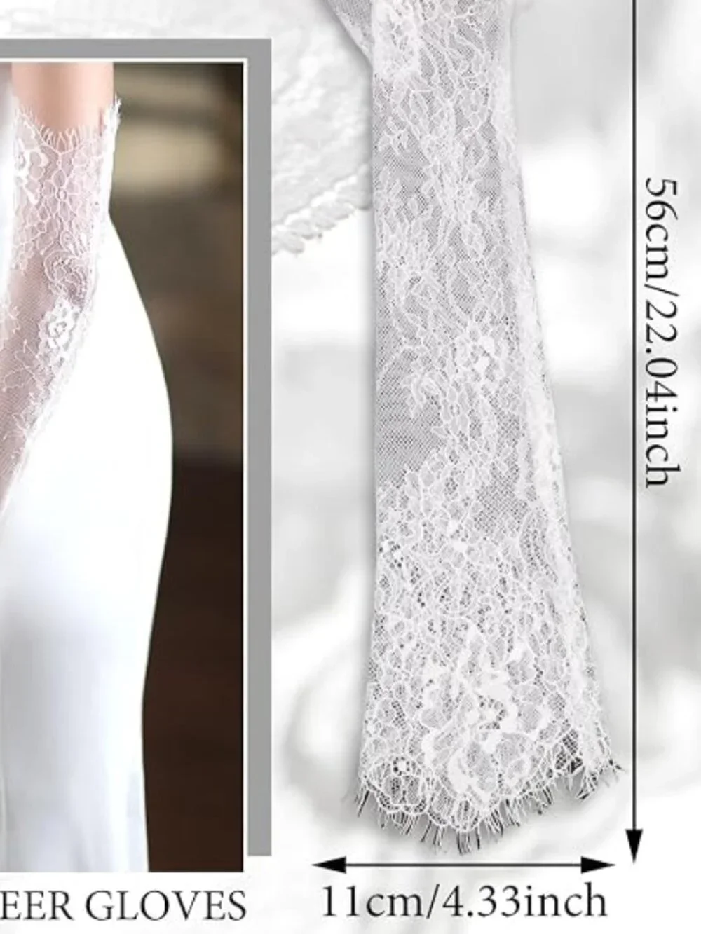 Long Lace Wedding Gloves